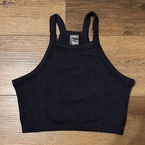 Small Mono B Athletic Black Ribbed double lined Tank Top